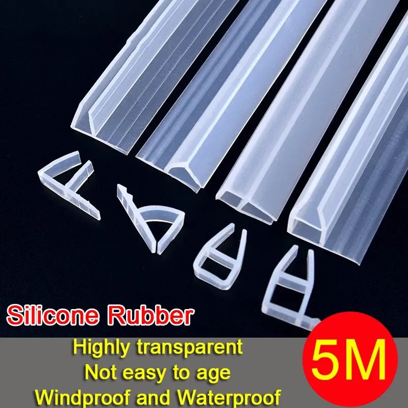 5M Silicone Rubber Window Sealing F U h Corner Shape Door Weather Strip Draft Stopper For Shower Room Acoustic Panel 6/8/10/12mm
