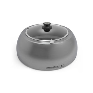 Grillokk i rustfritt stål og glass m/termometer